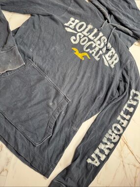 Y2K Hollister California Distressed Spellout Pullover Lightweight Sweatshirt S